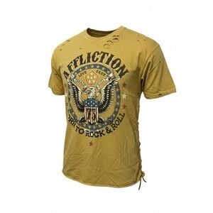 Affliction Women's L Multicolor Graphic Eagle‎ T-Shirt Rock & Roll Theme